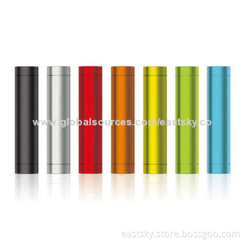 Universal Aluminum Power Bank Charger with 5V Input, 2600mAh Lipstick Power